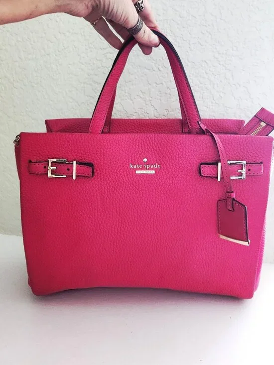 Kate Spade New York Fushia Leather Shoulder Bag Purse - Picture 2 of 14